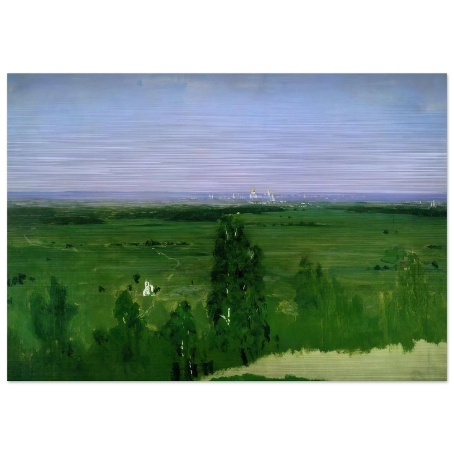 View on Moscow from Sparrow Hills - Arkhyp Kuindzhi Brushed Aluminum Print - 70x100 cm / 28x40 inches | Arkhyp Kuindzhi Aluminum Print | Arkhyp Kuindzhi Prints