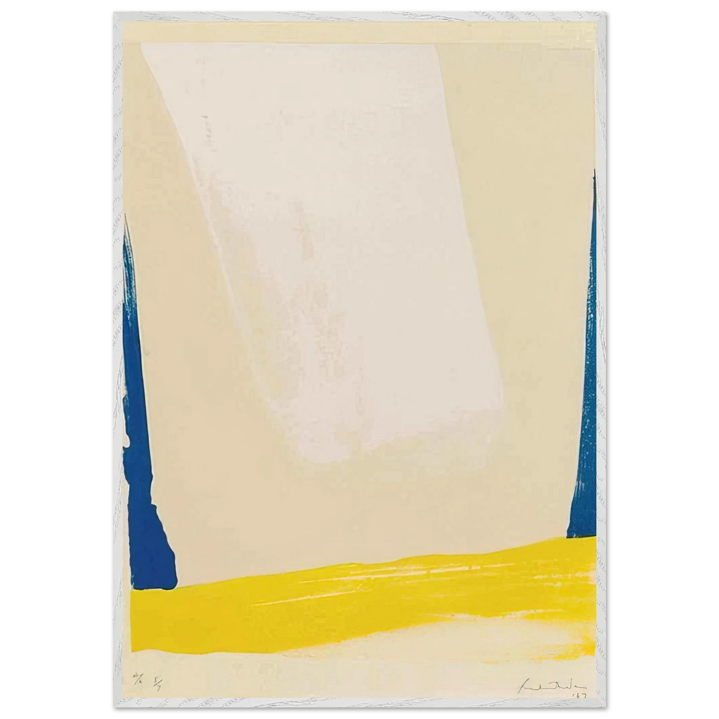 Helen Frankenthaler - White Portal - 1967 Wall art - 27x35 cm / 11x14 inches - Premium Wooden Framed Poster With Fine Art Paper - Black frame