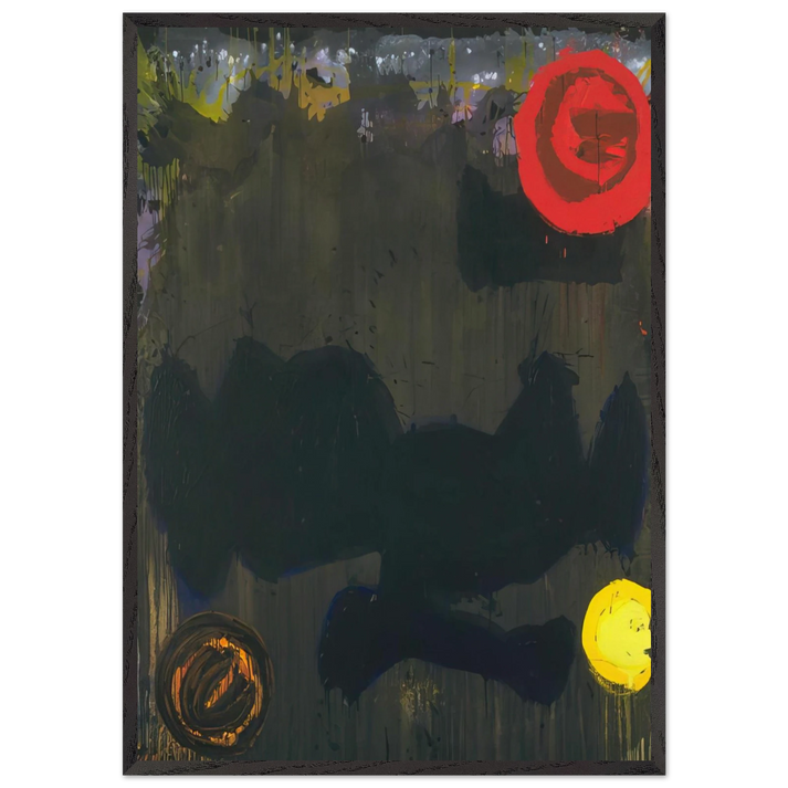 Gadal 101186 - 1986 - John Hoyland 70x100 cm / 28x40 inches Framed Art Print – Black Wooden Frame