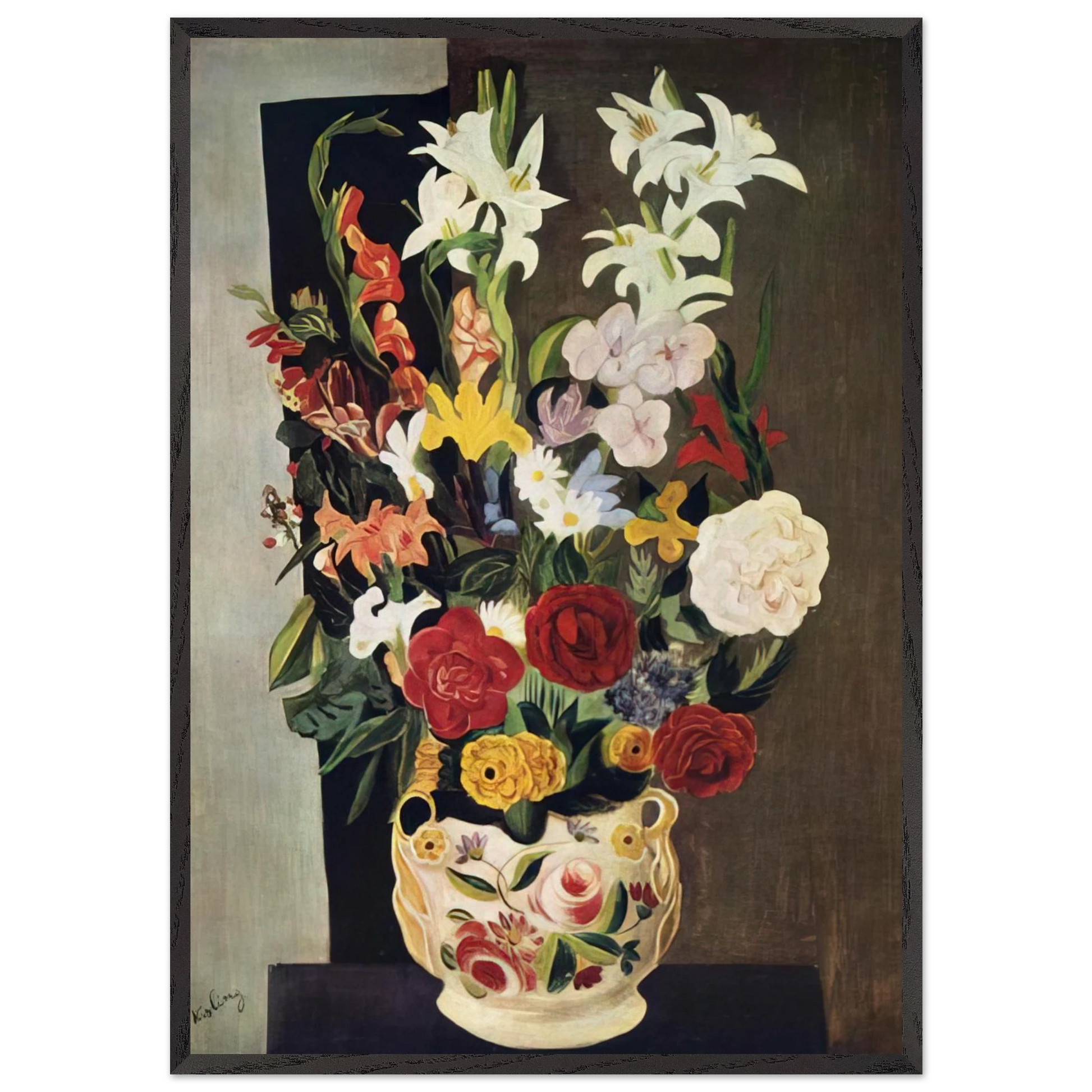 NOT IDENTIFIED 11 N2 - Moise Kisling Framed Art Print – Black Wooden Frame - Default Title - -Framed Art Print