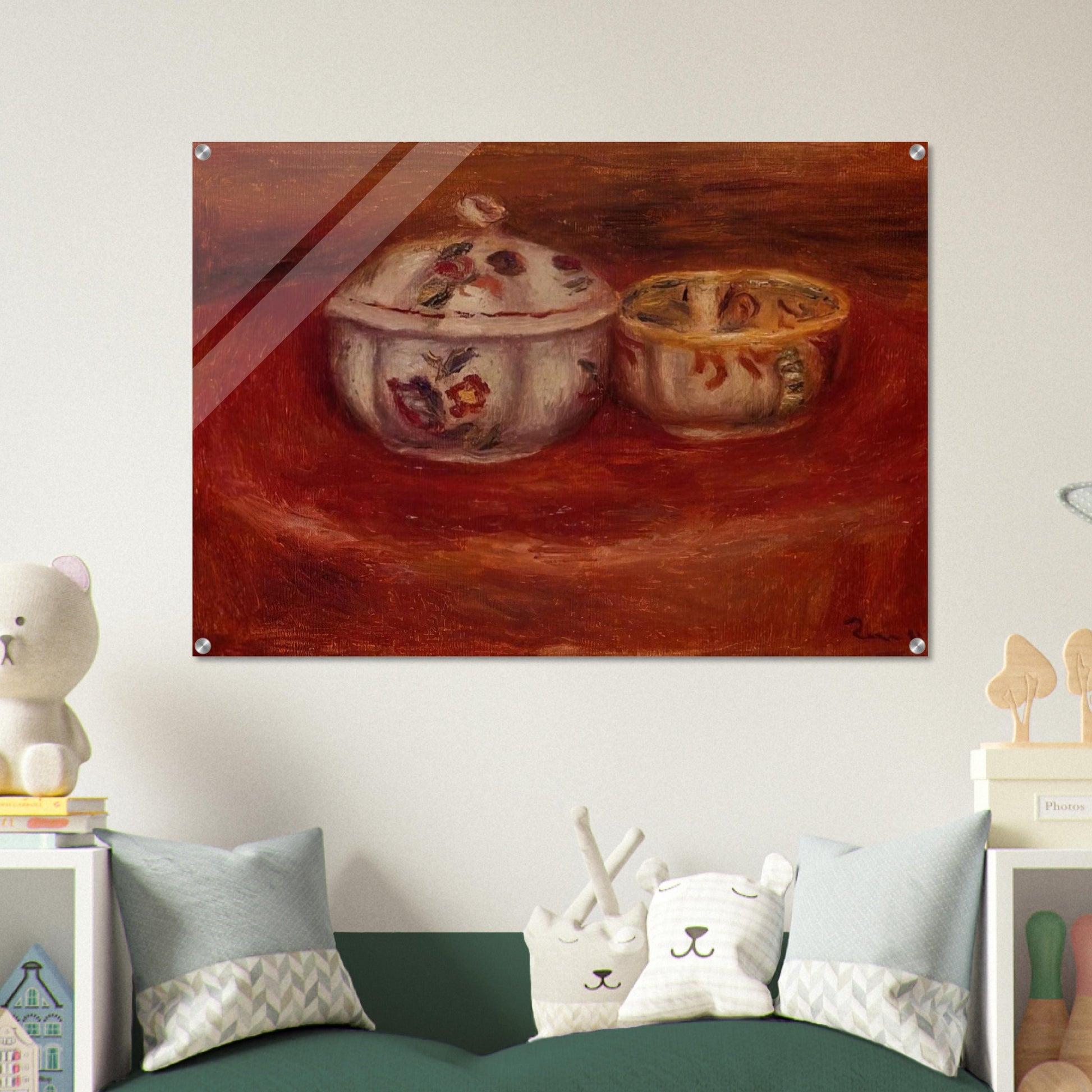 Sugar Bowl and Earthenware Bowl - Pierre-Auguste Renoir Acrylic Print - 70x100 cm / 28x40″ inches