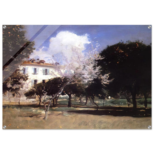 House and Garden - John Singer Sargent Acrylic Print - 70x100 cm / 28x40″ inches | John Singer Sargent Wall Art | John Singer Sargent Prints