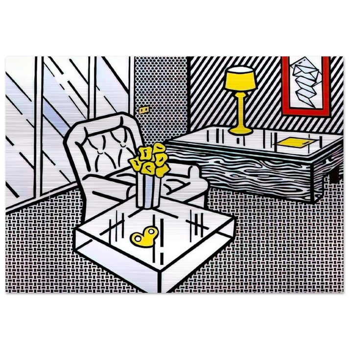 THE DEN 1990 - Roy Lichtenstein Brushed Aluminum Print - 70x100 cm / 28x40 inches | Roy Lichtenstein Aluminum Print | Roy Lichtenstein Prints