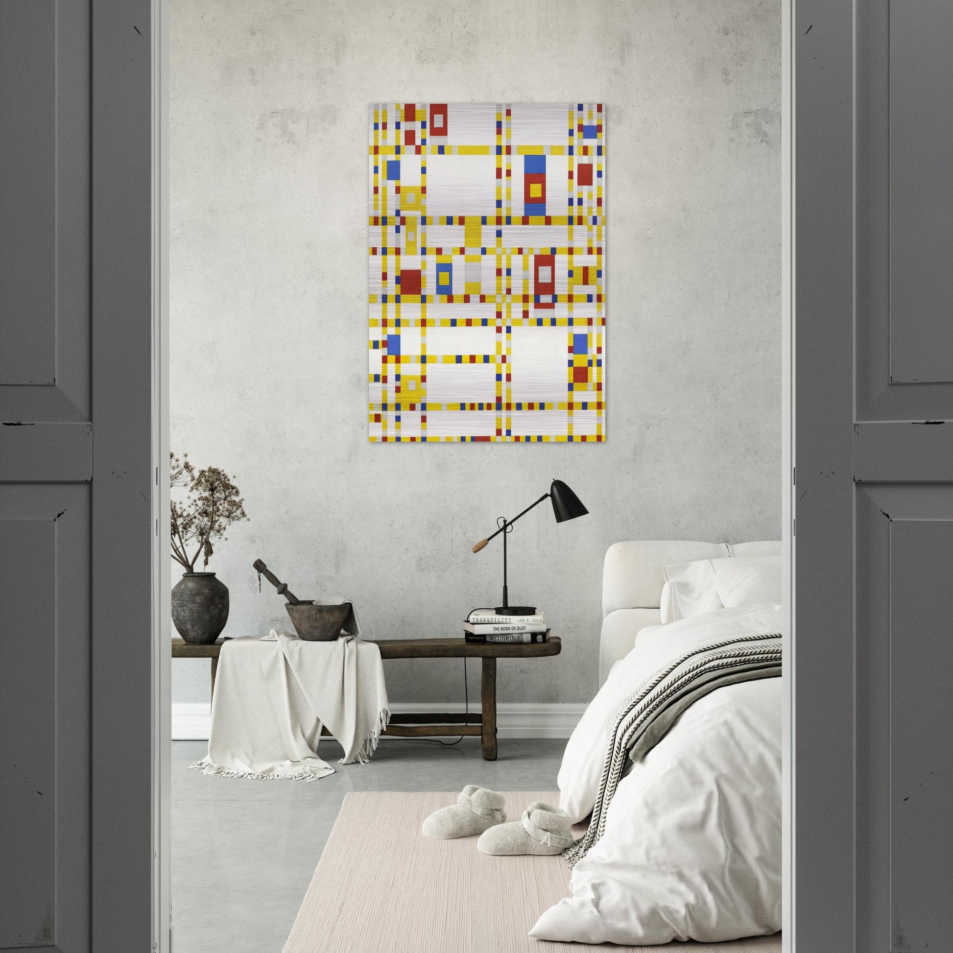 Broadway Boogie Woogie - Piet Mondrian Brushed Aluminum Print - 70x100 cm / 28x40 inches | Piet Mondrian Aluminum Print | Piet Mondrian Prints