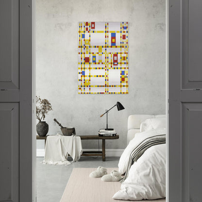 Broadway Boogie Woogie - Piet Mondrian Brushed Aluminum Print - 70x100 cm / 28x40 inches | Piet Mondrian Aluminum Print | Piet Mondrian Prints