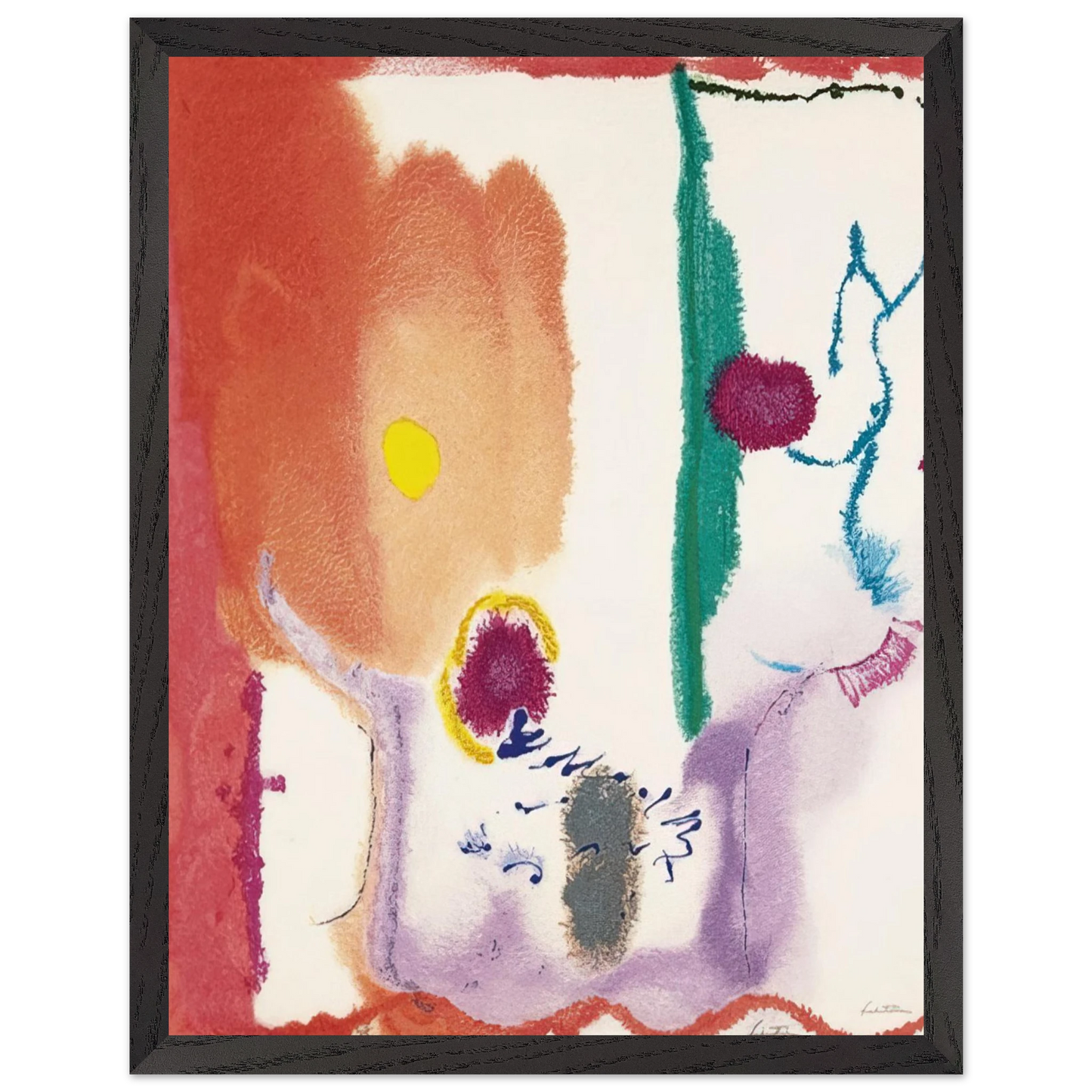 Helen Frankenthaler - Beginnings - 2002 Wall art - 40x50 cm / 16x20 inches - Premium Wooden Framed Poster With Fine Art Paper - Black frame