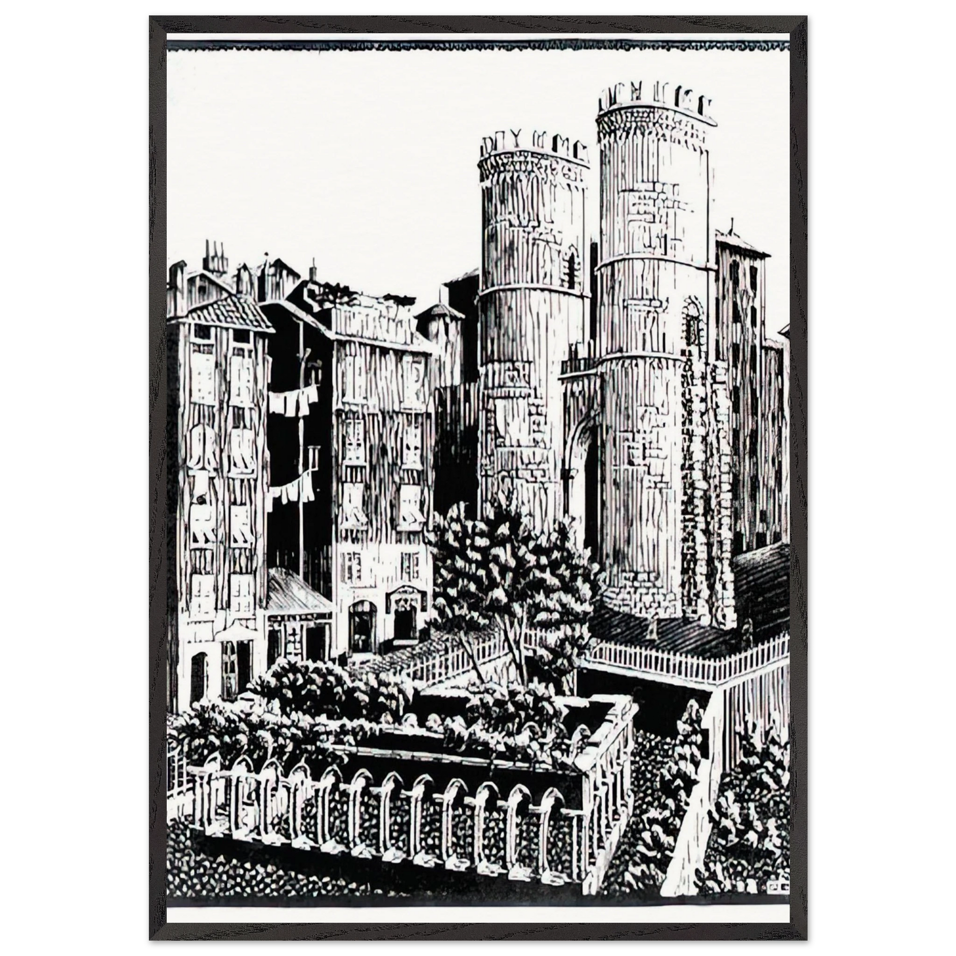 ESCHER 25 - MC Escher Framed Art Print – Black Wooden Frame - Default Title - -Framed Art Print