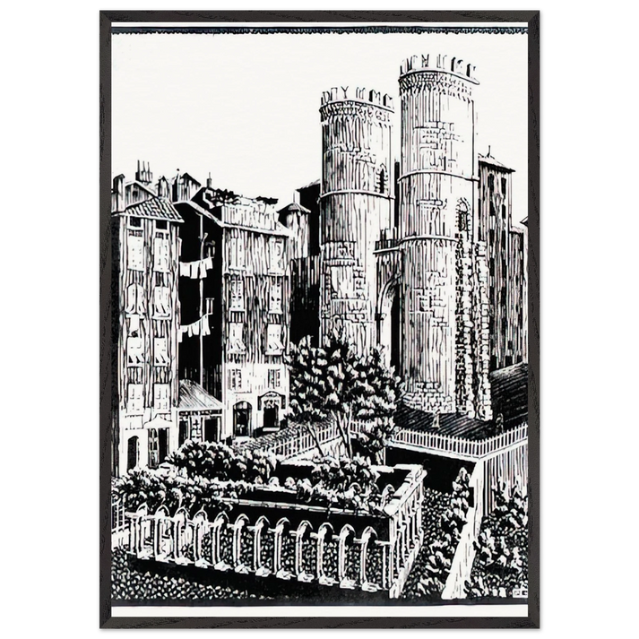 ESCHER 25 - MC Escher 70x100 cm / 28x40 inches Framed Art Print – Black Wooden Frame | Maurits Cornelis Escher Prints
