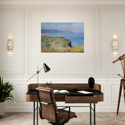 Cliff near Pourville - claude monet Brushed Aluminum Print - 70x100 cm / 28x40 inches | claude monet Aluminum Print | claude monet Prints