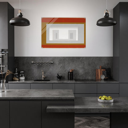 VARIANT ADOBE SETTLED 1954 - Josef Albers Acrylic Print - 70x100 cm / 28x40″ inches | Josef Albers Wall Art | Josef Albers Prints