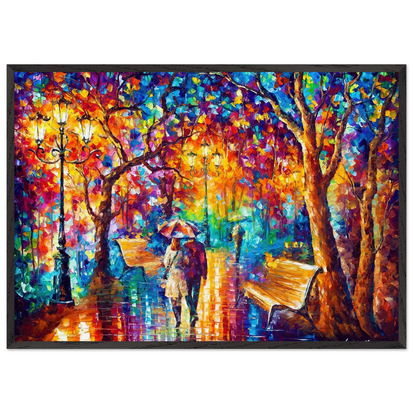 Leonid Afremov N4 - Leonid Afremov Framed Art Print – Black Wooden Frame - Default Title - -Framed Art Print