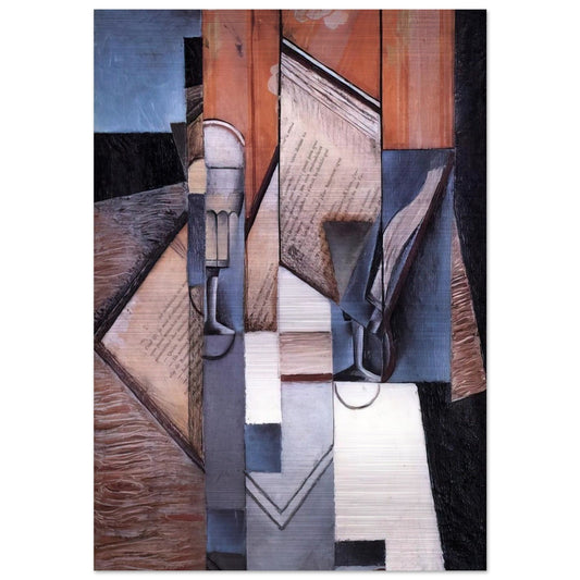THE BOOK 1913 - Juan Gris Brushed Aluminum Print - 70x100 cm / 28x40 inches | Juan Gris Aluminum Print | Juan Gris Prints