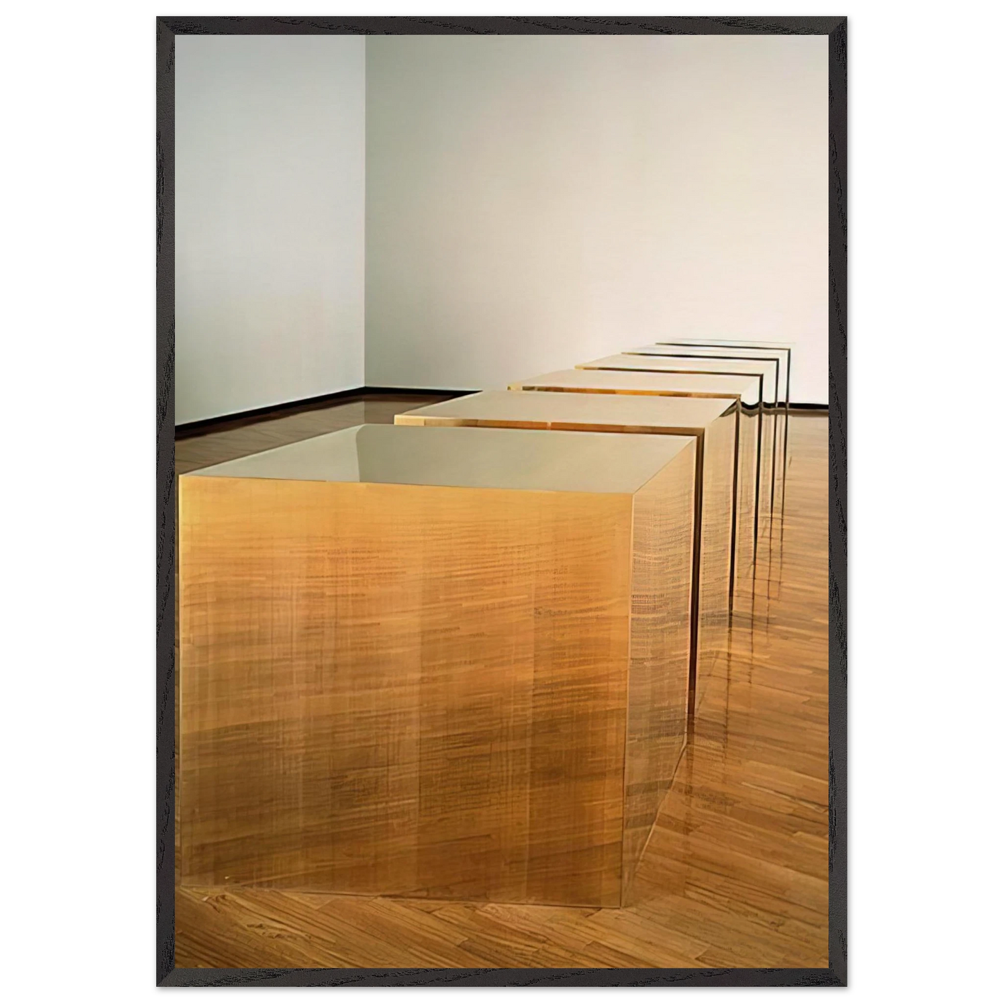 Untitled Six Boxes - 1974 - Donald Judd Framed Art Print – Black Wooden Frame - Default Title - -Framed Art Print