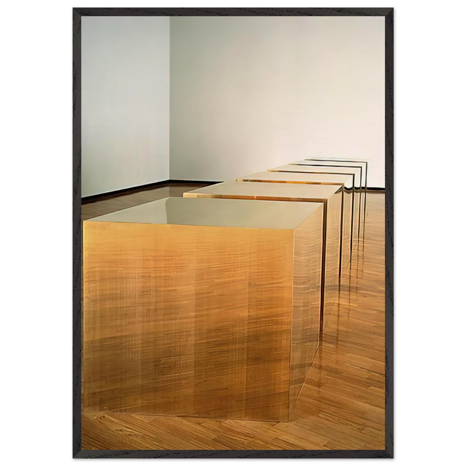 Untitled Six Boxes - 1974 - Donald Judd Framed Art Print – Black Wooden Frame - Default Title - -Framed Art Print