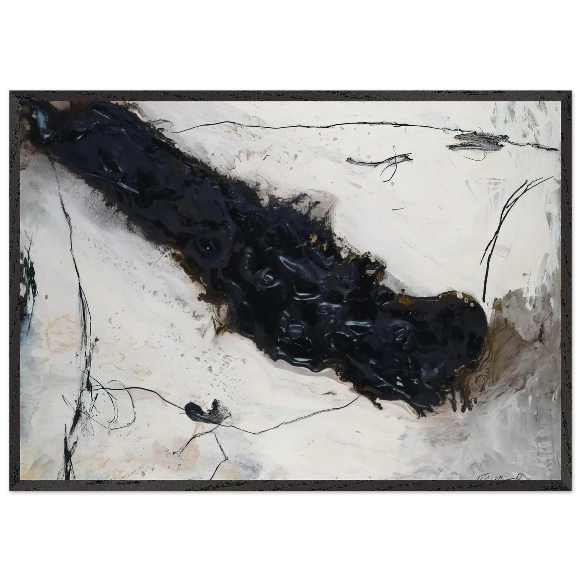 Fluss - 1983 - Emil Schumacher 70x100 cm / 28x40 inches Framed Art Print – Black Wooden Frame