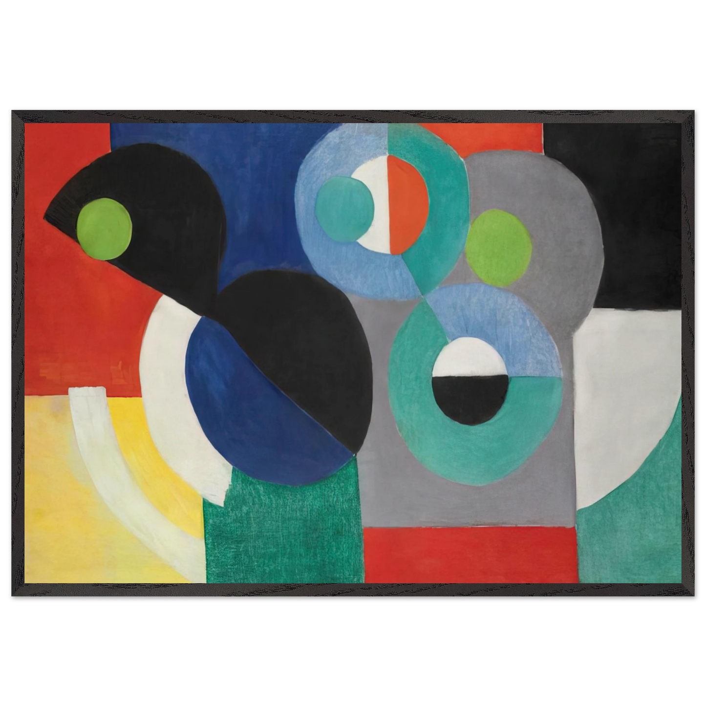 RYTHME COLORE - Sonia Delaunay Framed Art Print – Black Wooden Frame - Default Title - -Framed Art Print