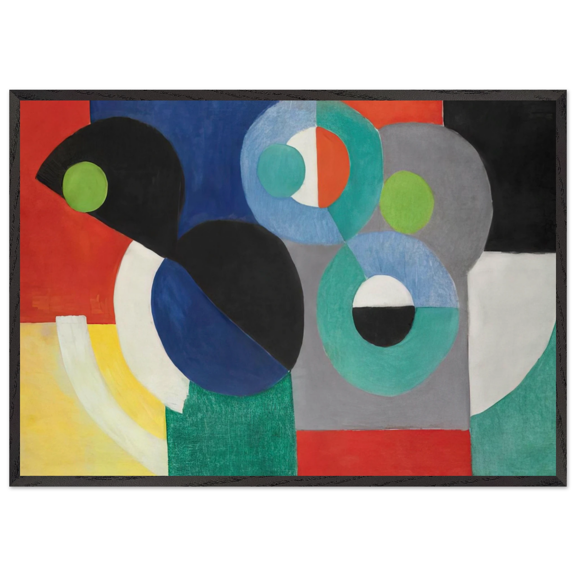 RYTHME COLORE - Sonia Delaunay Framed Art Print – Black Wooden Frame - Default Title - -Framed Art Print