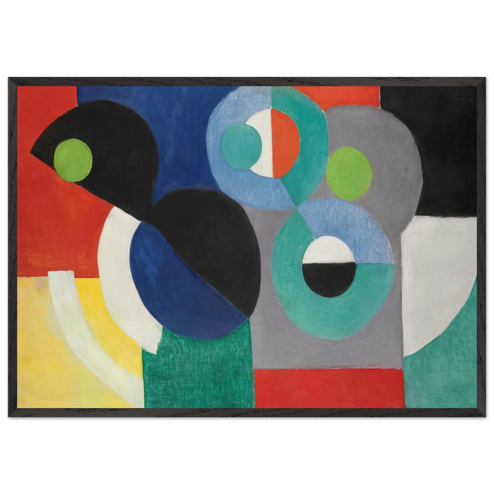 RYTHME COLORE - Sonia Delaunay 70x100 cm / 28x40 inches Framed Art Print – Black Wooden Frame