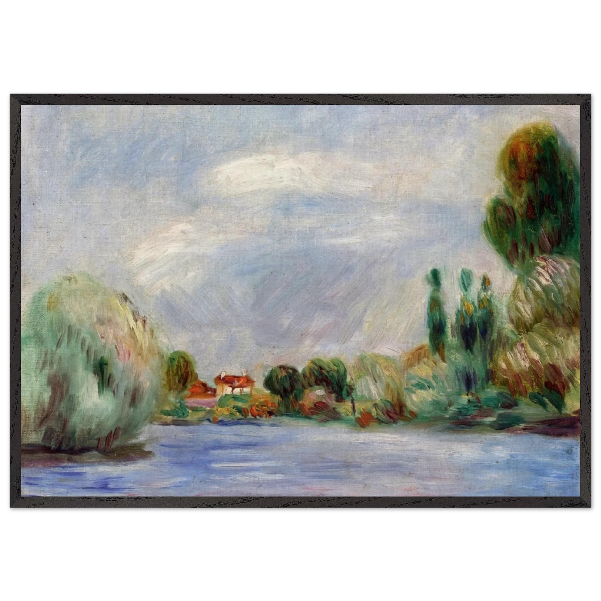 House on the River - Pierre-Auguste Renoir Framed Art Print – Black Wooden Frame - Default Title - -Framed Art Print