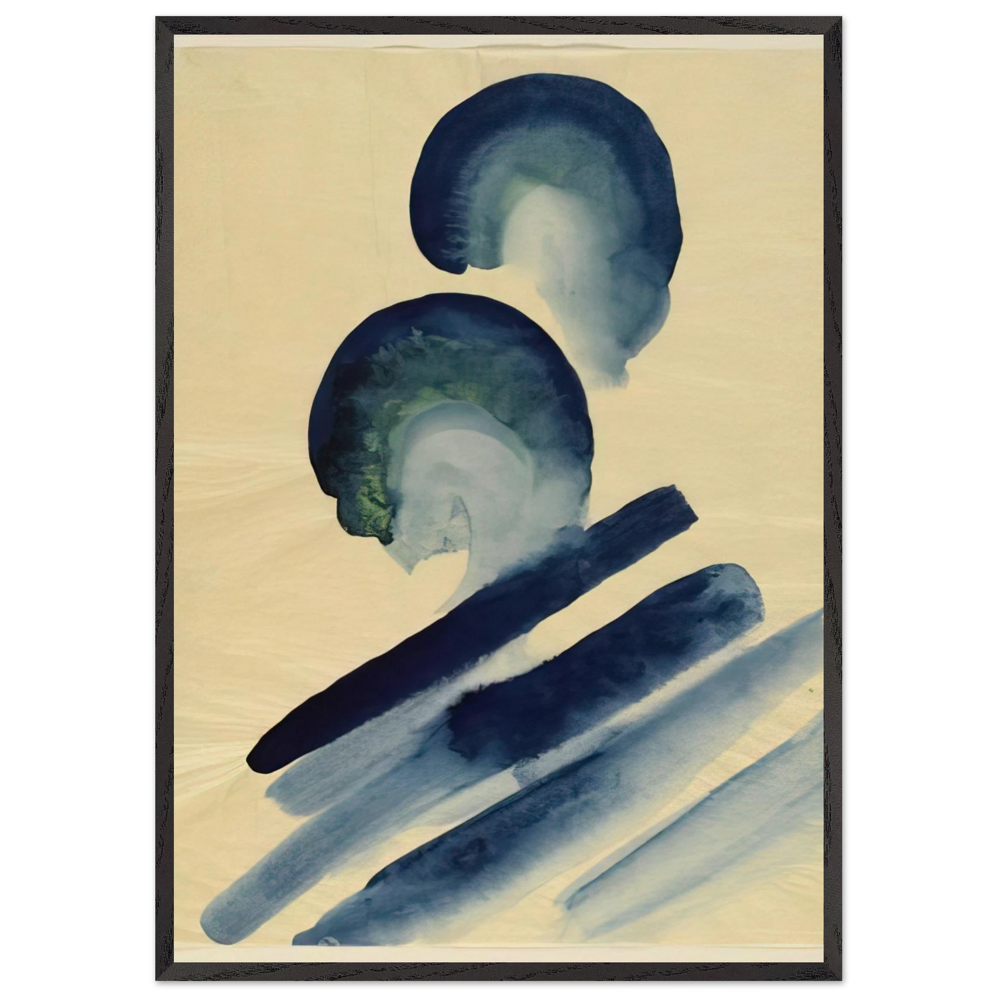 Blue-02 - Georgia OKeeffe 70x100 cm / 28x40 inches Framed Art Print – Black Wooden Frame