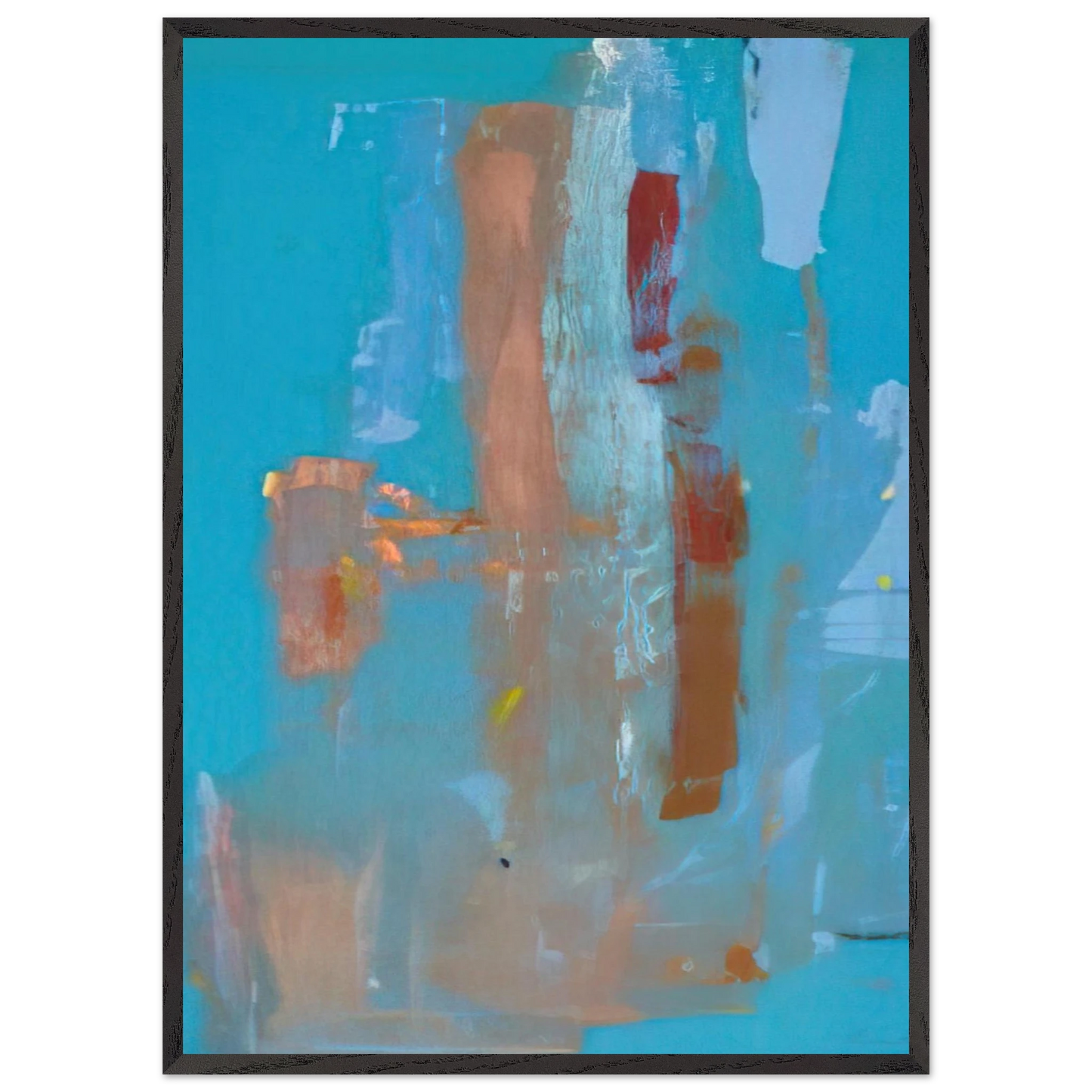Helen Frankenthaler - In on Blue - 1976 Wall art - 30x40 cm / 12x16 inches - Premium Wooden Framed Poster With Fine Art Paper - Wood frame