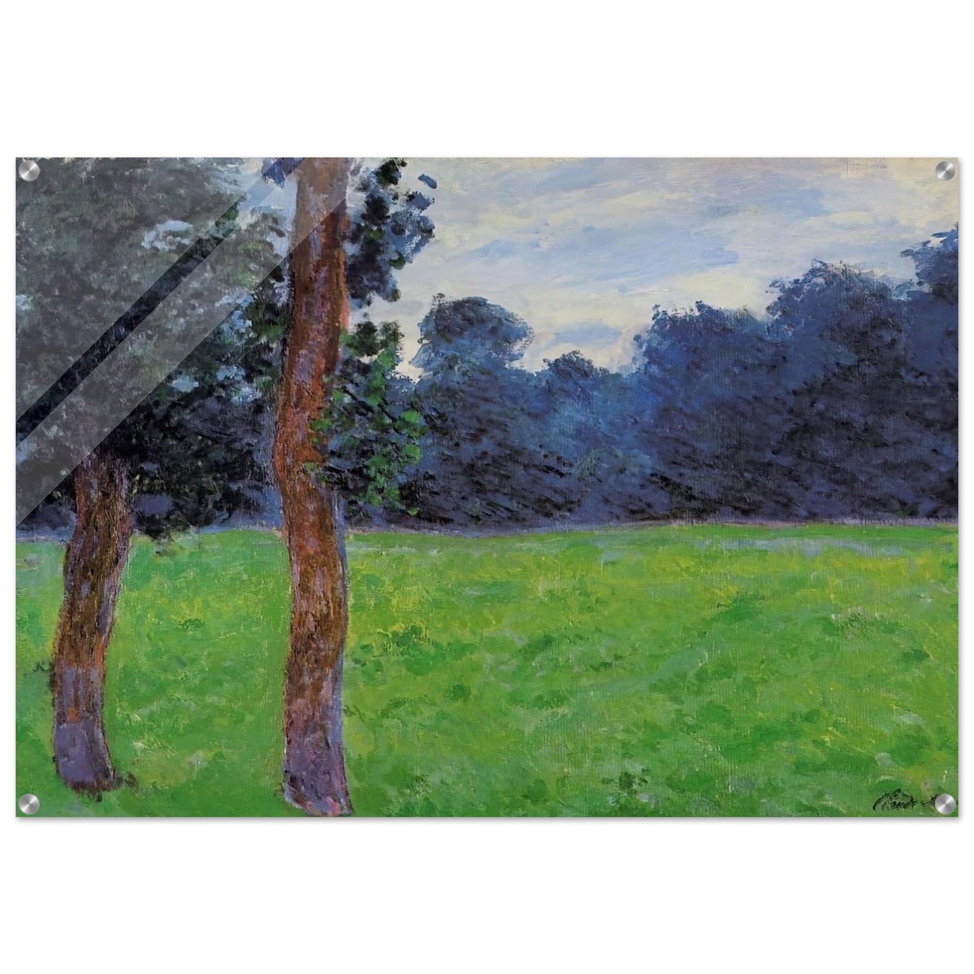 Two Trees in a Meadow - claude monet Acrylic Print - 70x100 cm / 28x40″ inches
