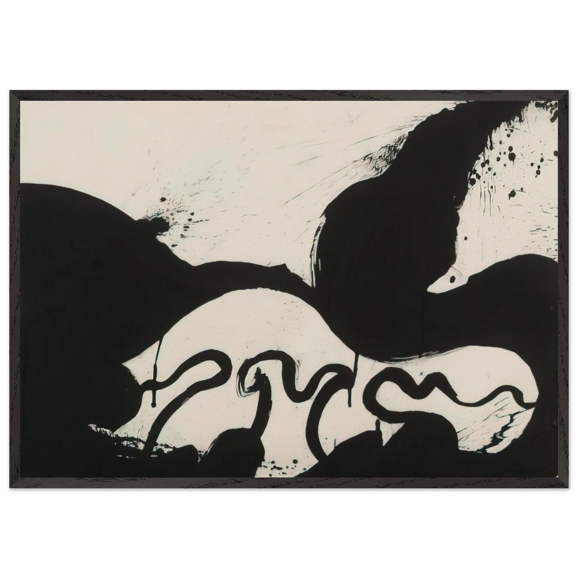 Untitled - 1973 N2 - Norman Bluhm Framed Art Print – Black Wooden Frame - Default Title - -Framed Art Print