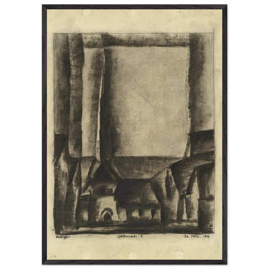 GELMERODA V 1916 - Lyonel Feininger Framed Art Print – Black Wooden Frame - Default Title - -Framed Art Print