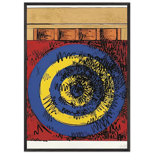 TARGET WITH FOUR FACES ULAE 55 1968 - Jasper Johns Framed Art Print – Black Wooden Frame - Default Title - -Framed Art Print