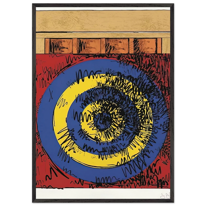 TARGET WITH FOUR FACES ULAE 55 1968 - Jasper Johns 70x100 cm / 28x40 inches Framed Art Print – Black Wooden Frame