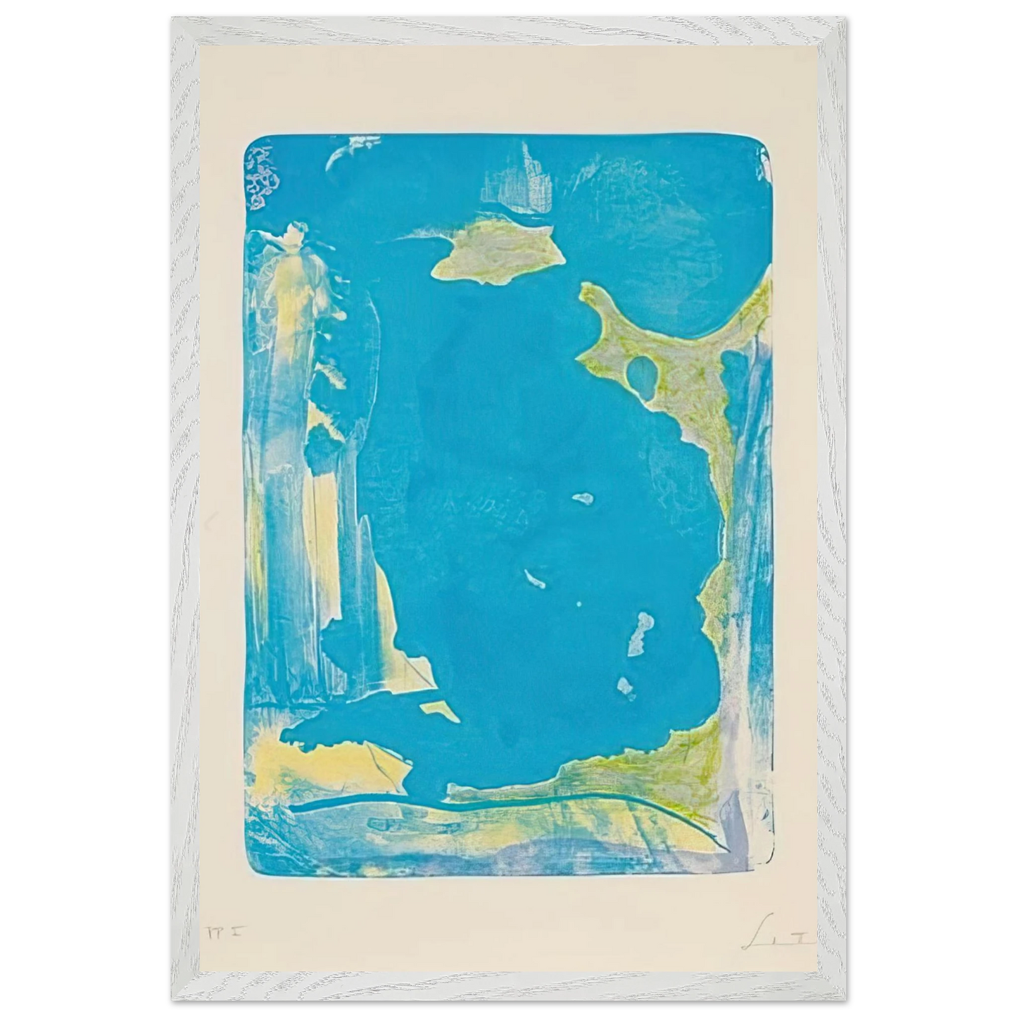 Helen Frankenthaler - Reflections IV - 1995 Wall art - 45x60 cm / 18x24 Inches - Premium Wooden Framed Poster With Fine Art Paper - Black frame