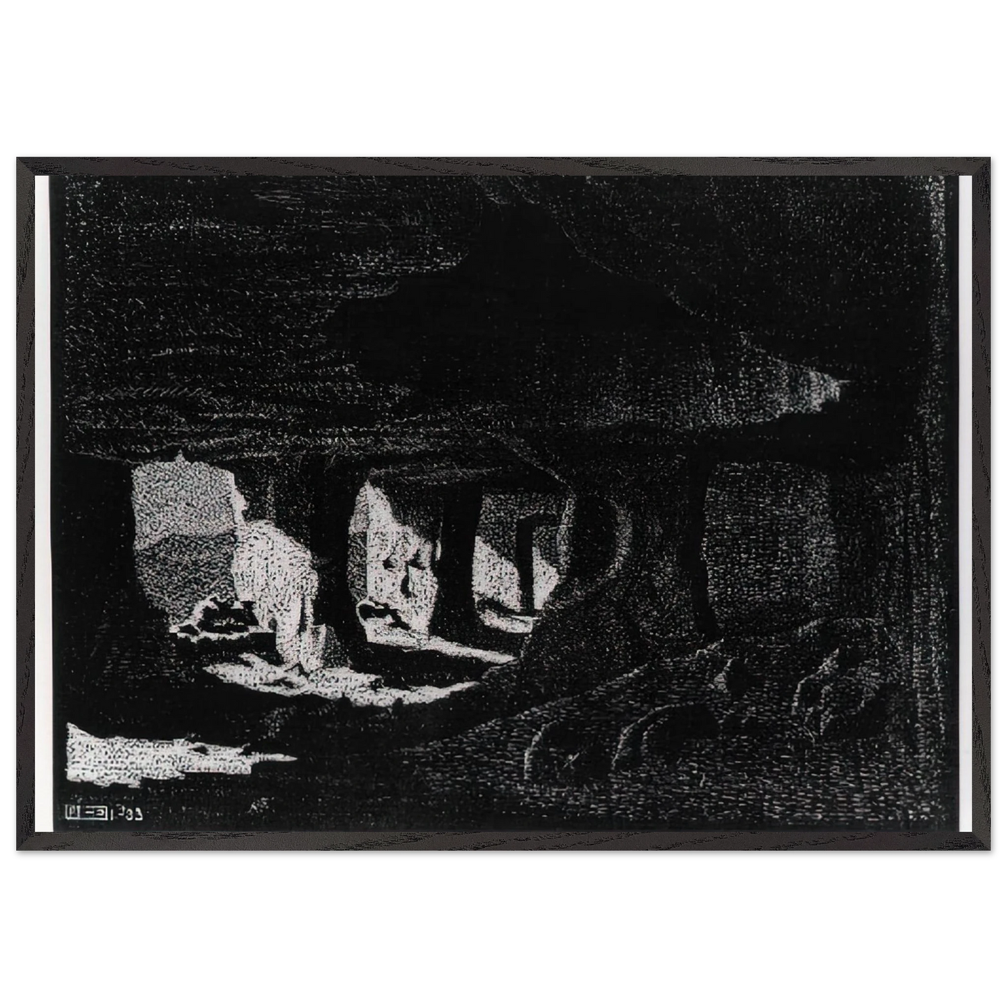 CAVE DWELLINGS NEAR SPERLINGA SICILY - MC Escher Framed Art Print – Black Wooden Frame - Default Title - -Framed Art Print