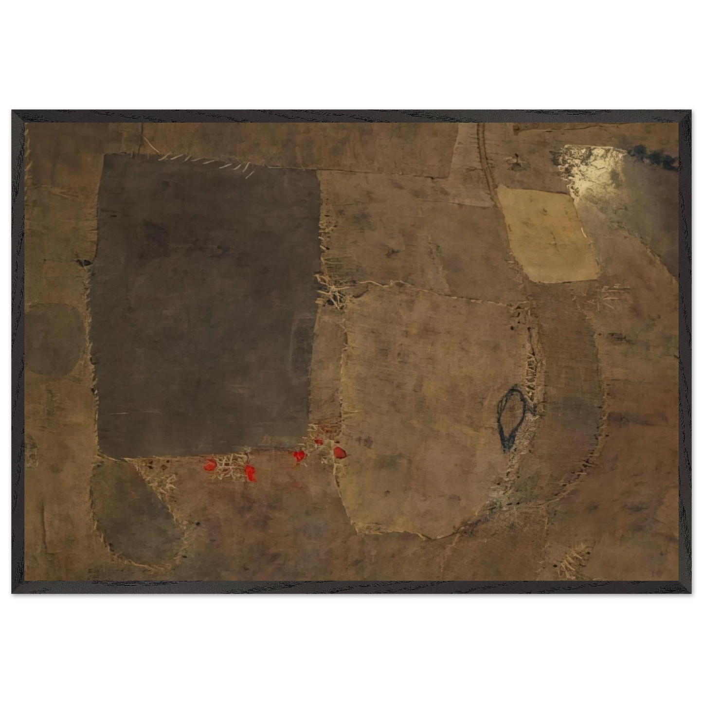 Composition N4 - Alberto Burri Framed Art Print – Black Wooden Frame - Default Title - -Framed Art Print