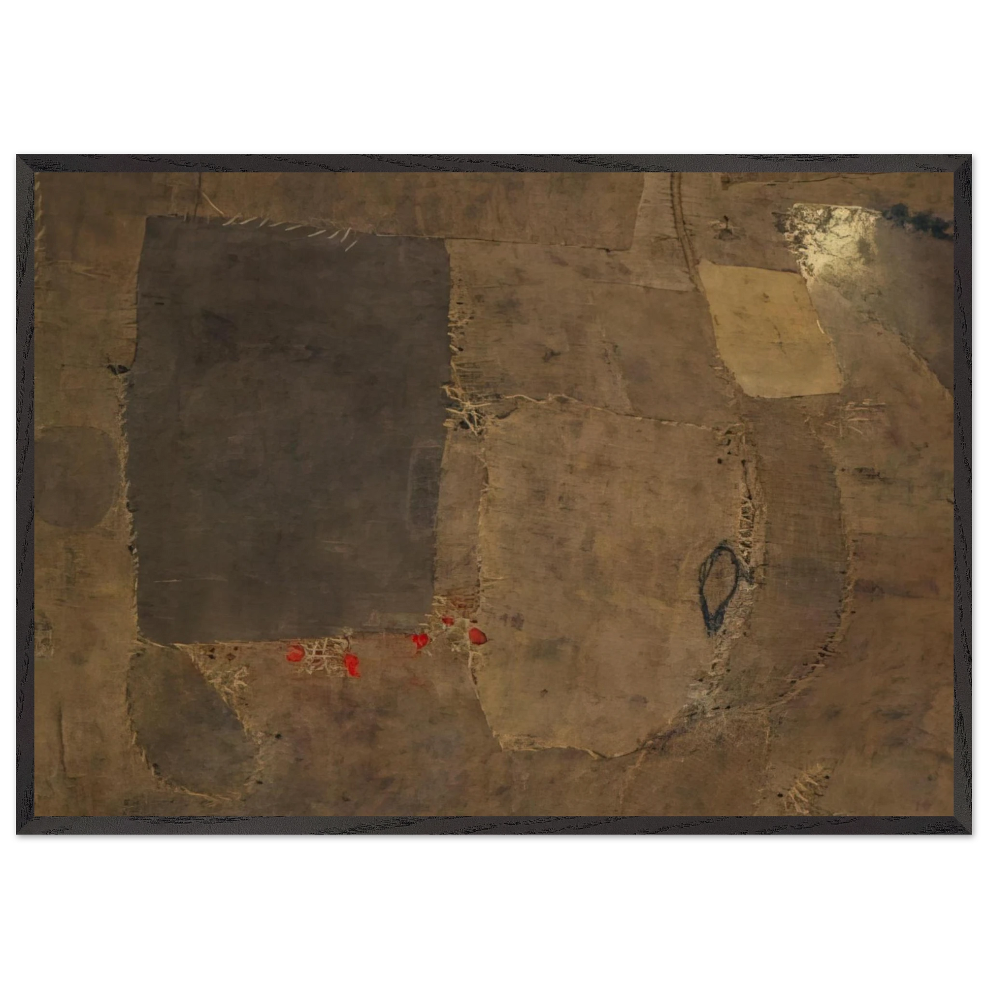 Composition N4 - Alberto Burri Framed Art Print – Black Wooden Frame - Default Title - -Framed Art Print