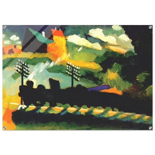 MURNAU VIEW WITH RAILWAY AND CASTLE 1909 - Wassily Kandinsky Acrylic Print - 70x100 cm / 28x40″ inches