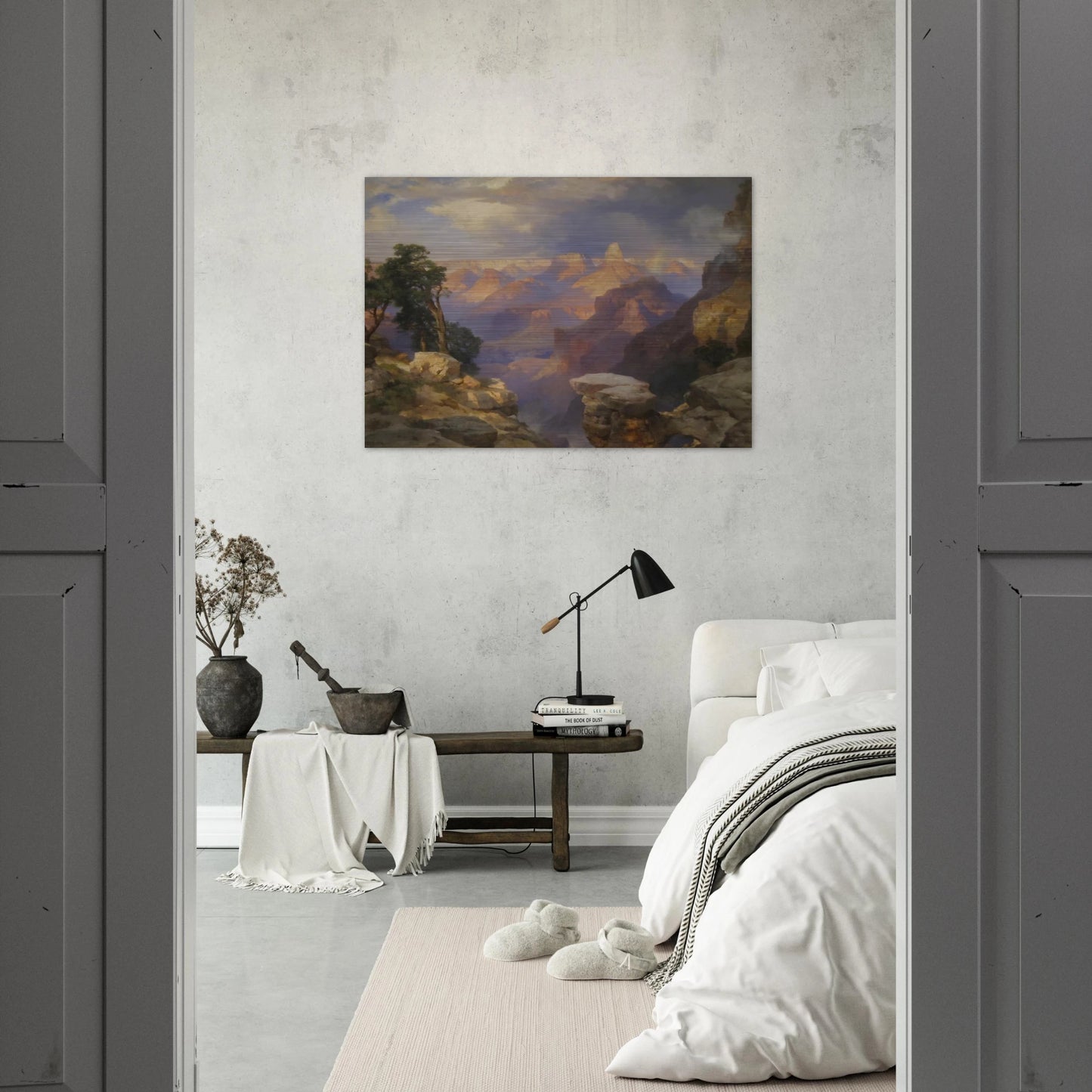 Grand Canyon with Rainbow - Thomas Moran Brushed Aluminum Print - 70x100 cm / 28x40 inches | Thomas Moran Aluminum Print | Thomas Moran Prints