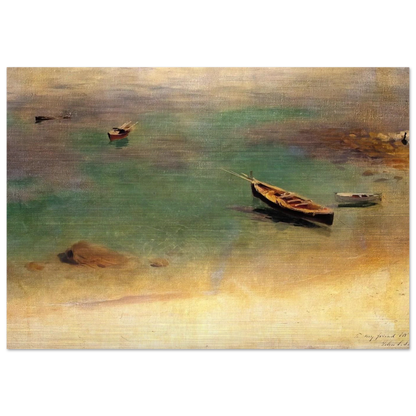 Boat in the Waters off Capri - John Singer Sargent Brushed Aluminum Print - 70x100 cm / 28x40 inches | John Singer Sargent Aluminum Print | John Singer Sargent Prints