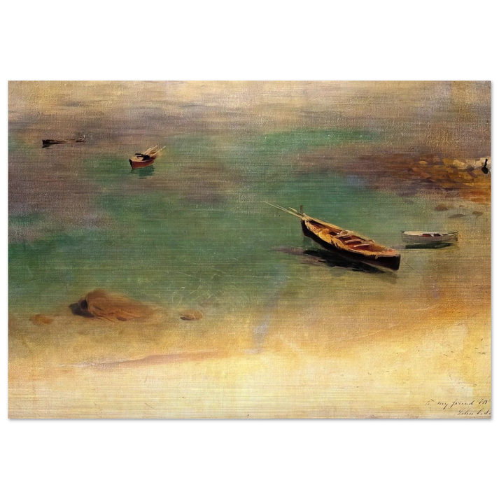 Boat in the Waters off Capri - John Singer Sargent Brushed Aluminum Print - 70x100 cm / 28x40 inches | John Singer Sargent Aluminum Print | John Singer Sargent Prints