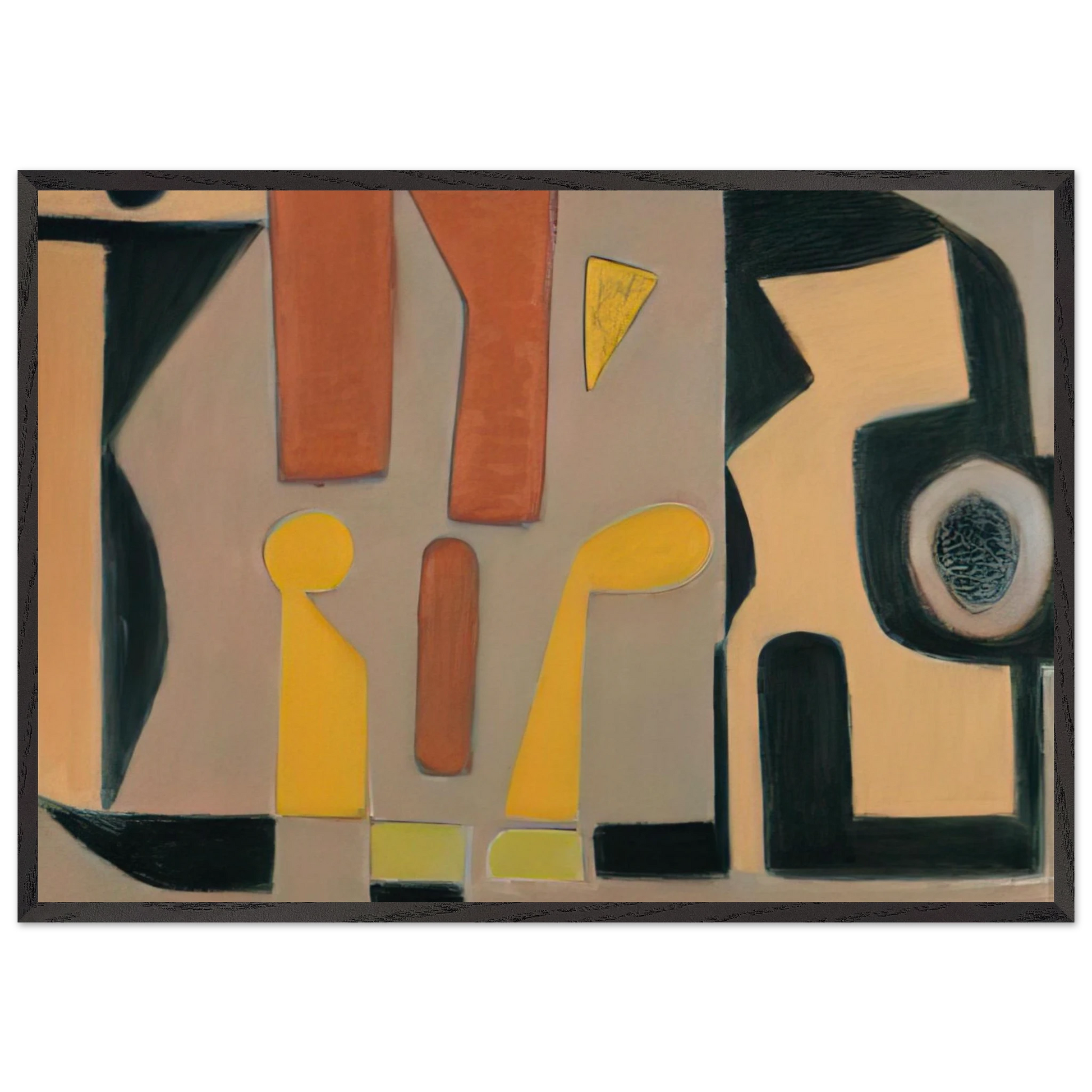 Strolling - 2008 United States - Will Barnet Framed Art Print – Black Wooden Frame - Default Title - -Framed Art Print