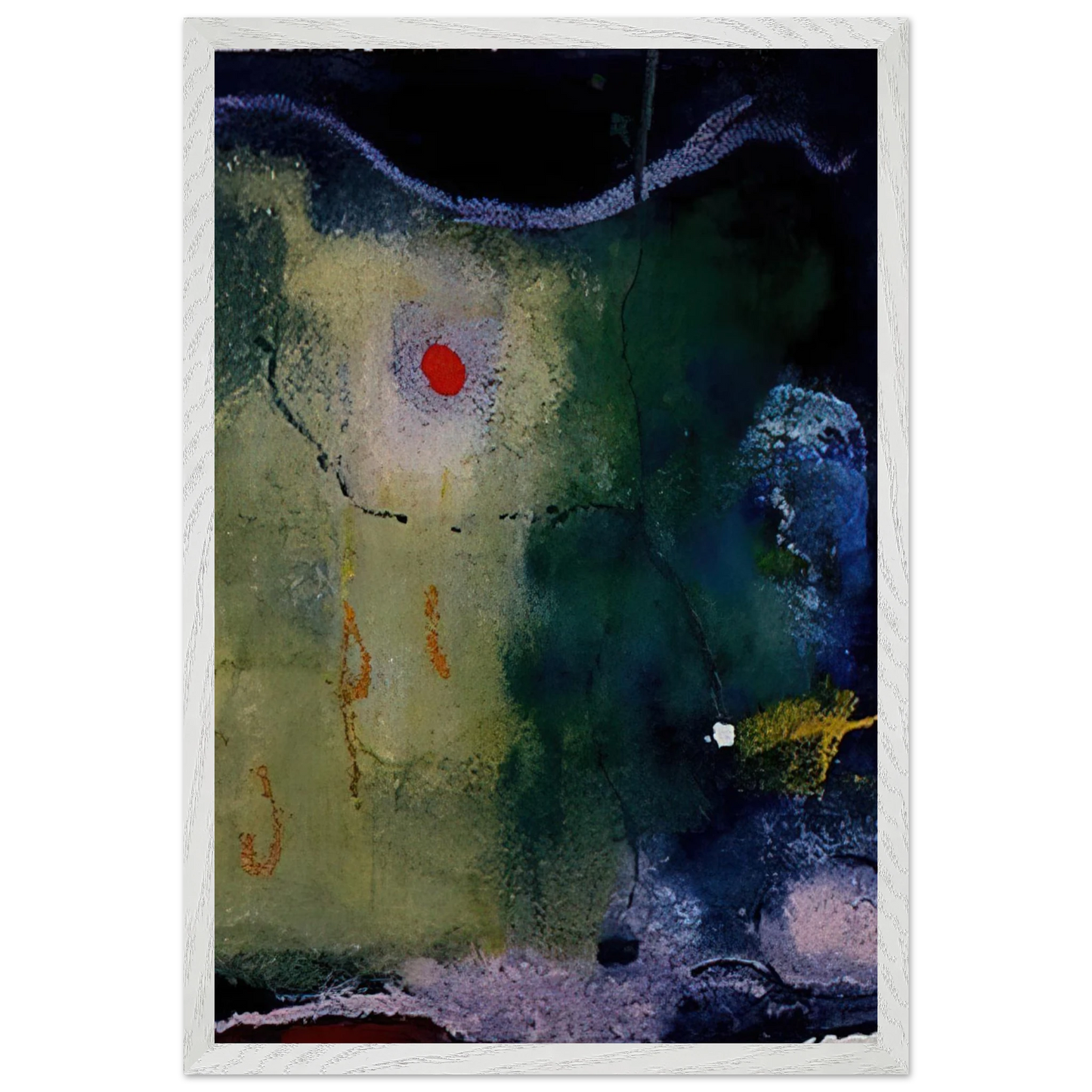 Helen Frankenthaler - The Other Side of the Moon - 1995 Wall art - A2 (42 x 59.4  cm) - Premium Wooden Framed Poster With Fine Art Paper - White frame