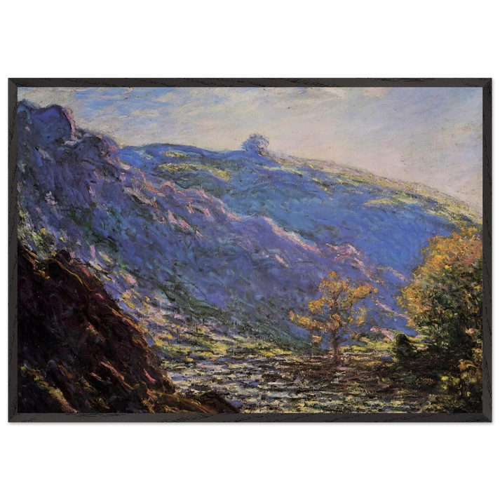 The Old Tree Sunlight on the Petit Cruese - claude monet 70x100 cm / 28x40 inches Framed Art Print – Black Wooden Frame