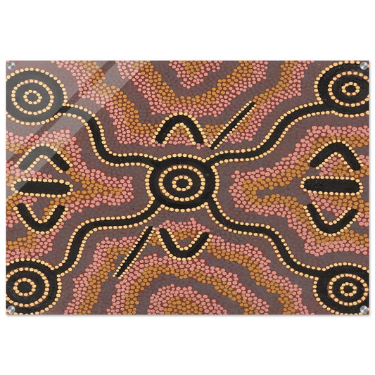 Untitled - 1980 - Clifford Possum Tjapaltjarri Acrylic Print - 70x100 cm / 28x40″ inches