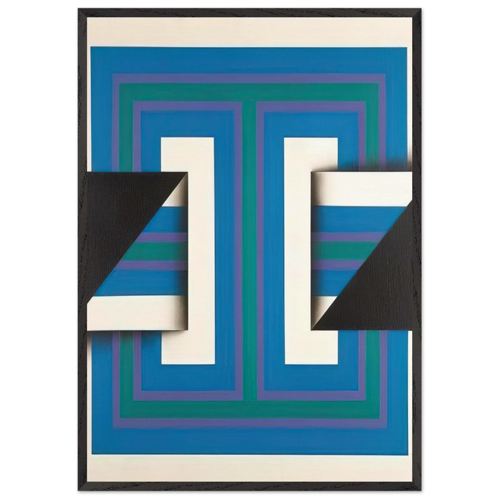 Palindrome 10 - 1967 - Omar Rayo 70x100 cm / 28x40 inches Framed Art Print – Black Wooden Frame