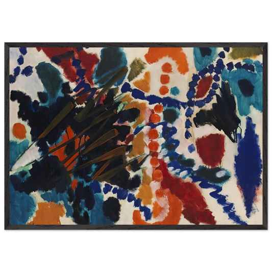 Von Goldfarben und Blau - 1953 - Ernst Wilhelm Nay Framed Art Print – Black Wooden Frame - Default Title - -Framed Art Print