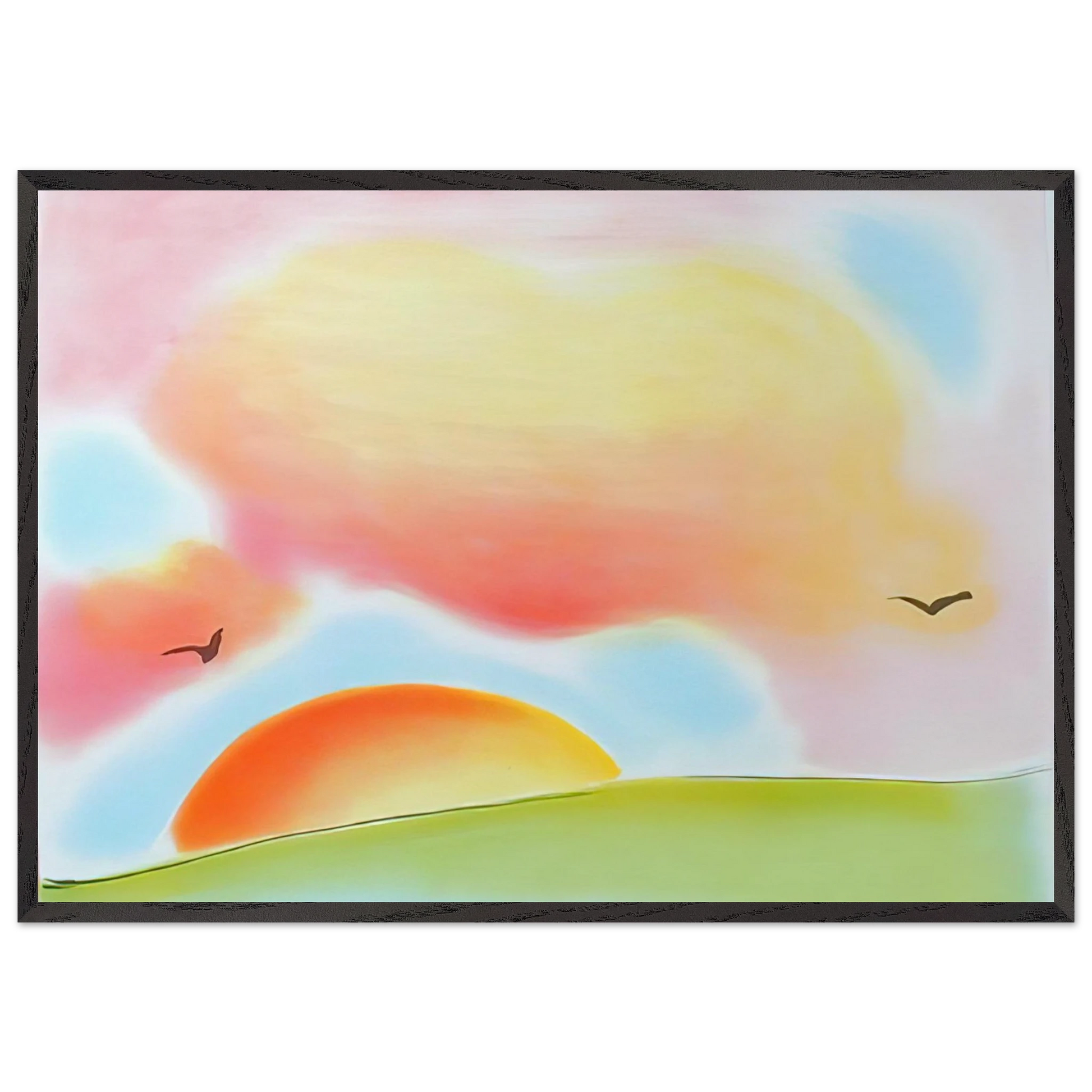 FREEDOM 1980 - Peter Max Framed Art Print – Black Wooden Frame - Default Title - -Framed Art Print
