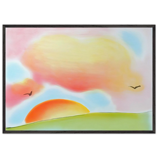 FREEDOM 1980 - Peter Max Framed Art Print – Black Wooden Frame - Default Title - -Framed Art Print
