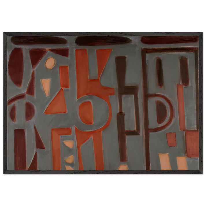 Conversation - 2009 United States - Will Barnet 70x100 cm / 28x40 inches Framed Art Print – Black Wooden Frame