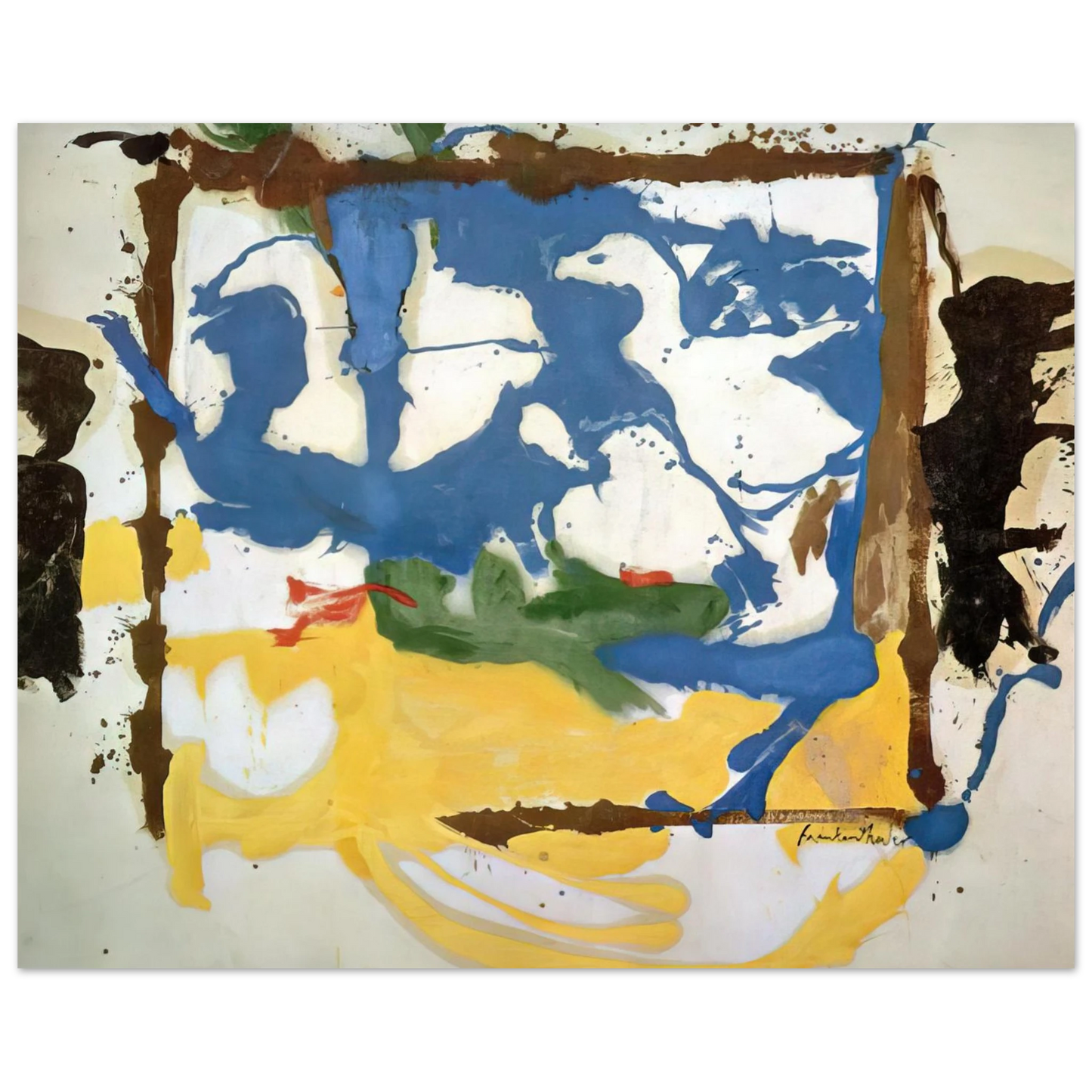 Helen Frankenthaler - Swan Lake #2 - 1961 Wall art - 60x80 cm / 24x32 inches - Premium Wooden Framed Poster With Fine Art Paper - Wood frame
