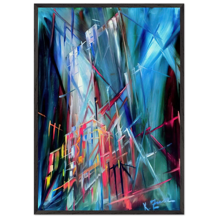 Fantasy - Konrad Zuse 70x100 cm / 28x40 inches Framed Art Print – Black Wooden Frame
