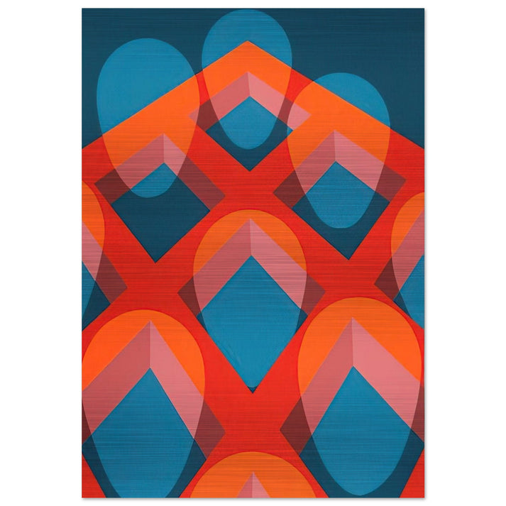Untitled - Faces in a Grid Red and Blue - 1973 - Clarence Holbrook Carter Brushed Aluminum Print - 70x100 cm / 28x40 inches | Clarence Holbrook Carter Aluminum Print | Clarence Holbrook Carter Prints